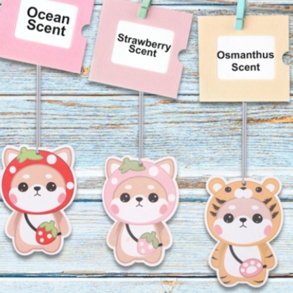 Bouroki Cute Cartoon Shiba Inu Series Car Air Fresheners in 5 Different Scents - Picture 7 of 15
